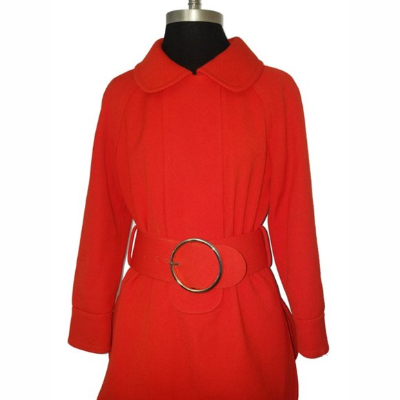 Vtg 60s Rare Wool Gabardine Pant Suit 8 - Picture 2 of 14